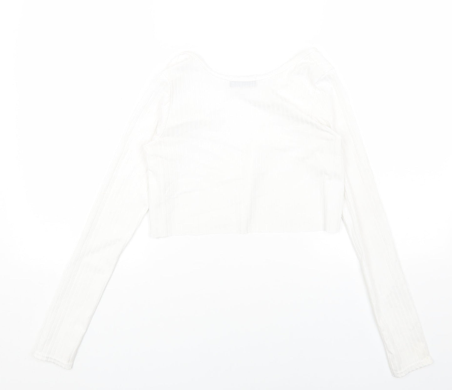 Womens UK Size 8 PRETTYLITTLETHING White Cropped Blouse