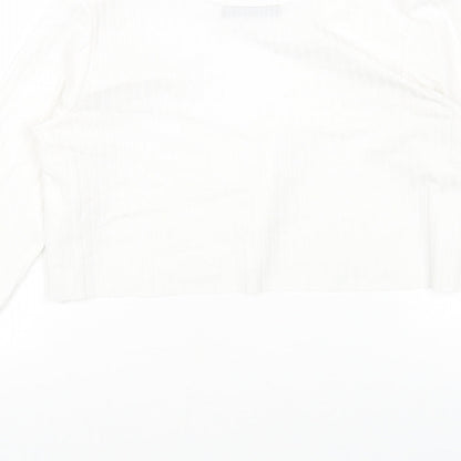 Womens UK Size 8 PRETTYLITTLETHING White Cropped Blouse