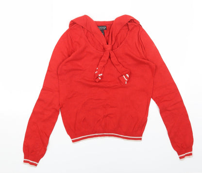 Womens UK Size 10 Topshop Red Pullover Jumper