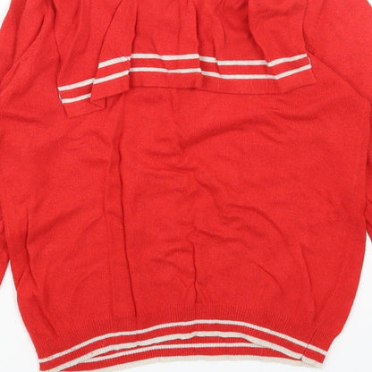 Womens UK Size 10 Topshop Red Pullover Jumper