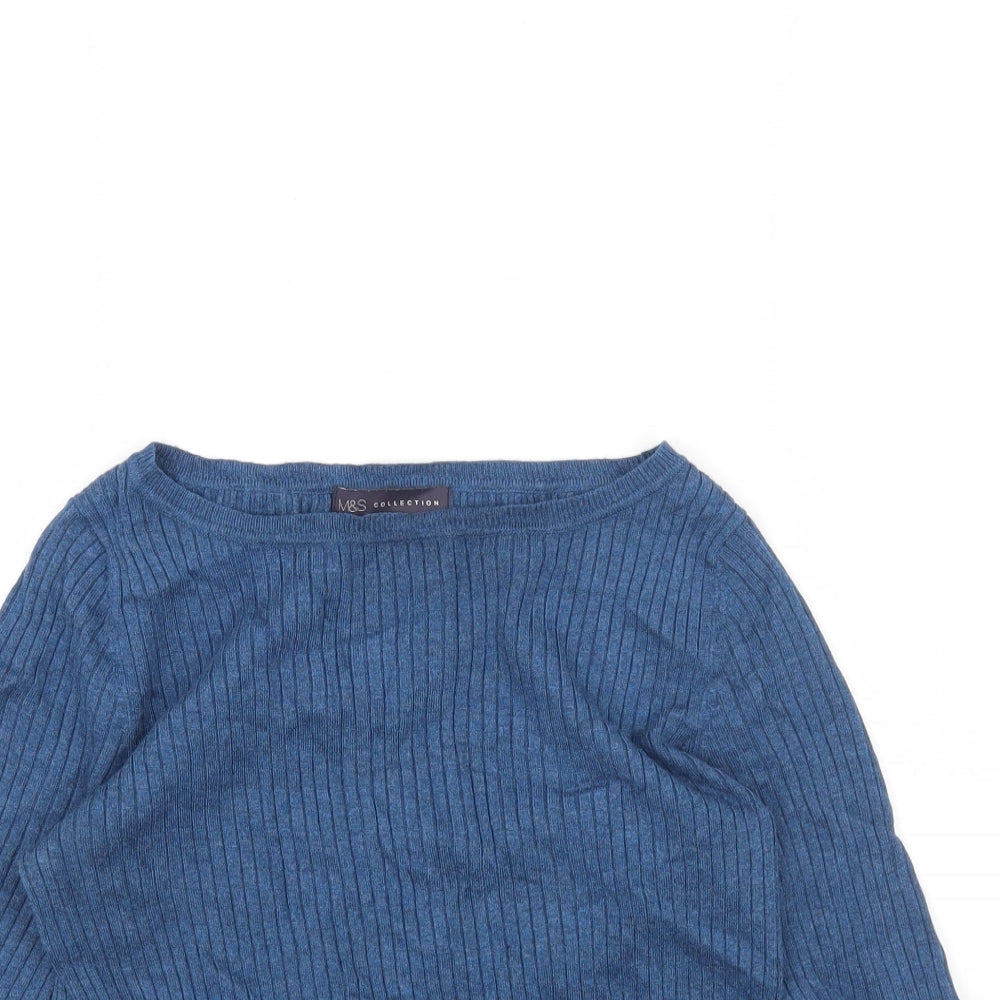 Womens UK Size 14 Marks and Spencer Blue Pullover Jumper