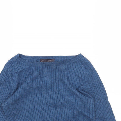 Womens UK Size 14 Marks and Spencer Blue Pullover Jumper