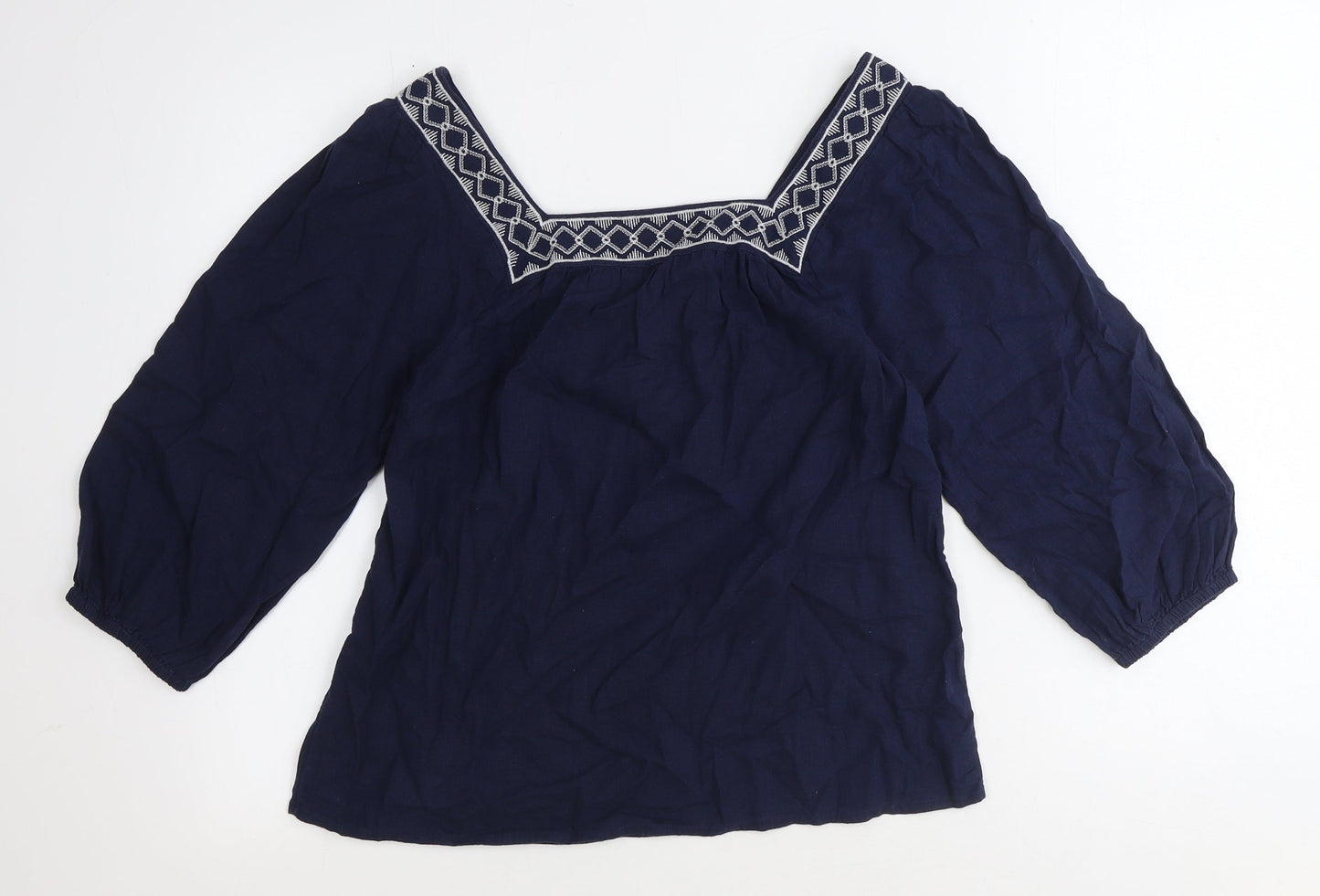 Womens UK Size 6 Marks and Spencer Blue Basic T-Shirt
