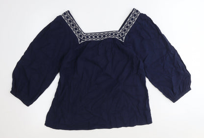 Womens UK Size 6 Marks and Spencer Blue Basic T-Shirt