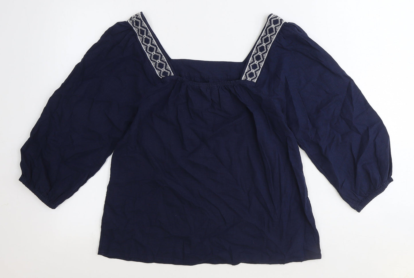 Womens UK Size 6 Marks and Spencer Blue Basic T-Shirt