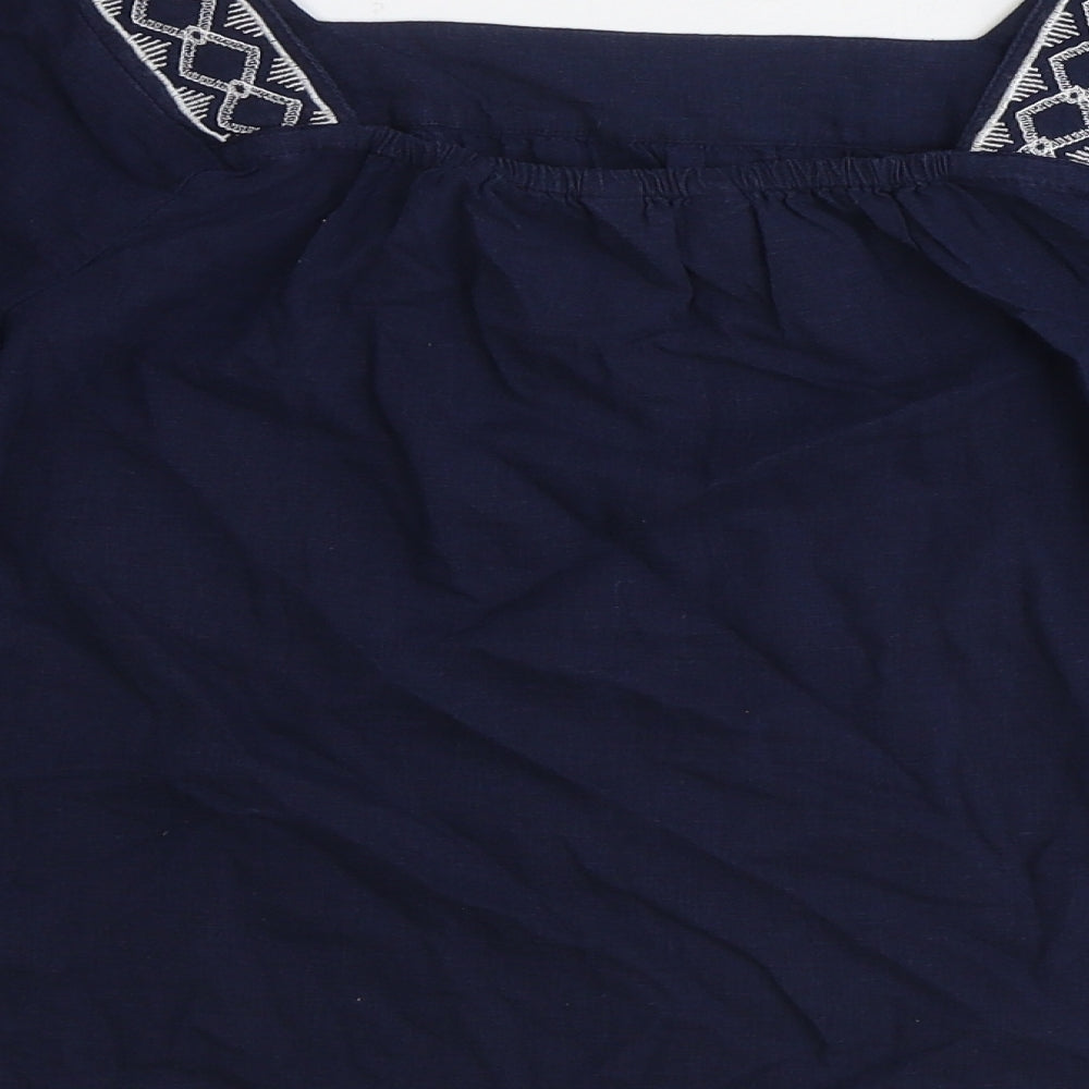Womens UK Size 6 Marks and Spencer Blue Basic T-Shirt