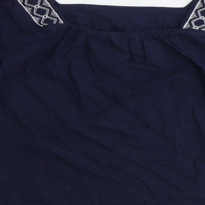 Womens UK Size 6 Marks and Spencer Blue Basic T-Shirt