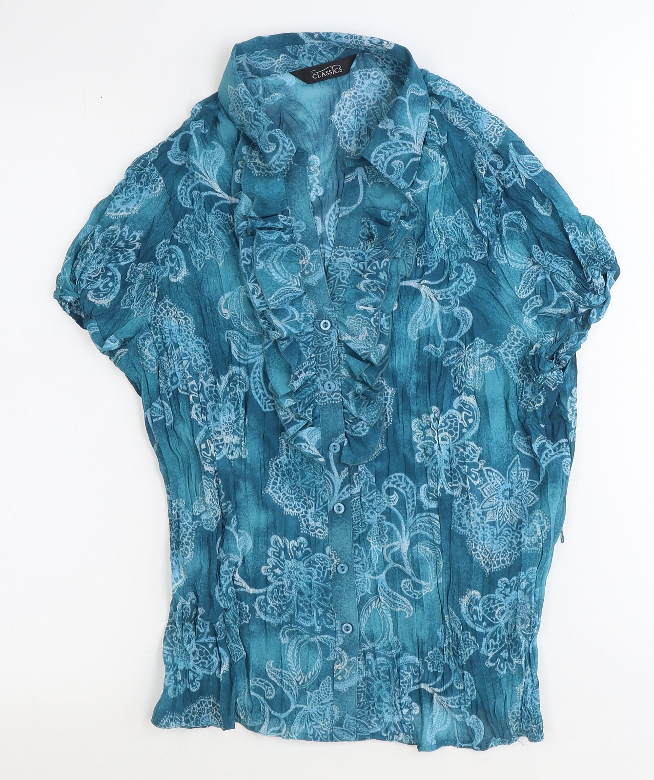 Womens UK Size 18 BHS Blue Basic Button-Up