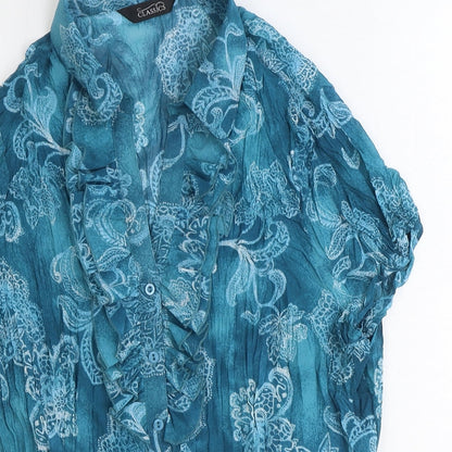 Womens UK Size 18 BHS Blue Basic Button-Up