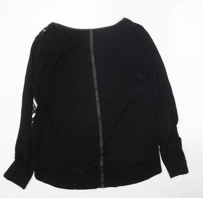 Womens UK Size M Oasis Black Basic T-Shirt
