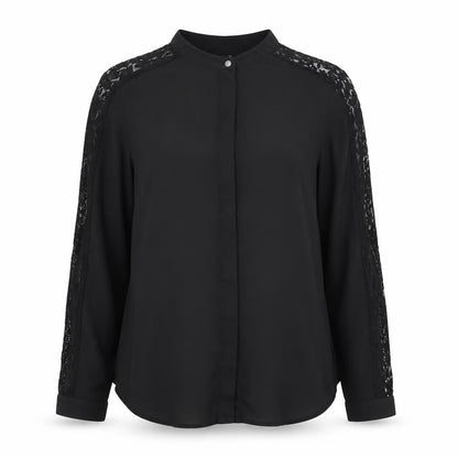 Womens UK Size 8 F&F Black Basic Button-Up