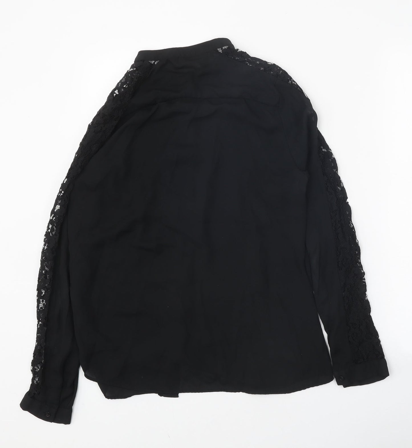 Womens UK Size 8 F&F Black Basic Button-Up