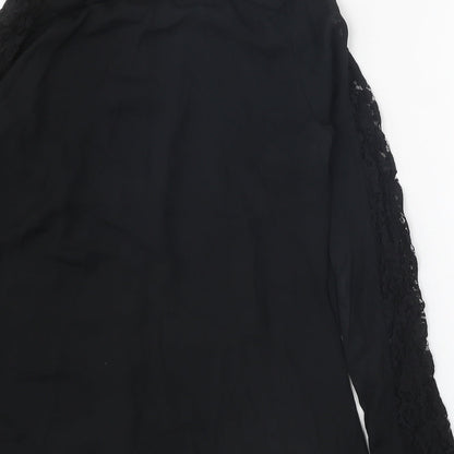 Womens UK Size 8 F&F Black Basic Button-Up