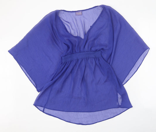 Womens UK Size 8 Pilot Blue Basic Blouse