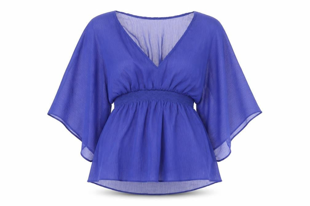 Womens UK Size 8 Pilot Blue Basic Blouse