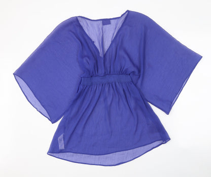 Womens UK Size 8 Pilot Blue Basic Blouse