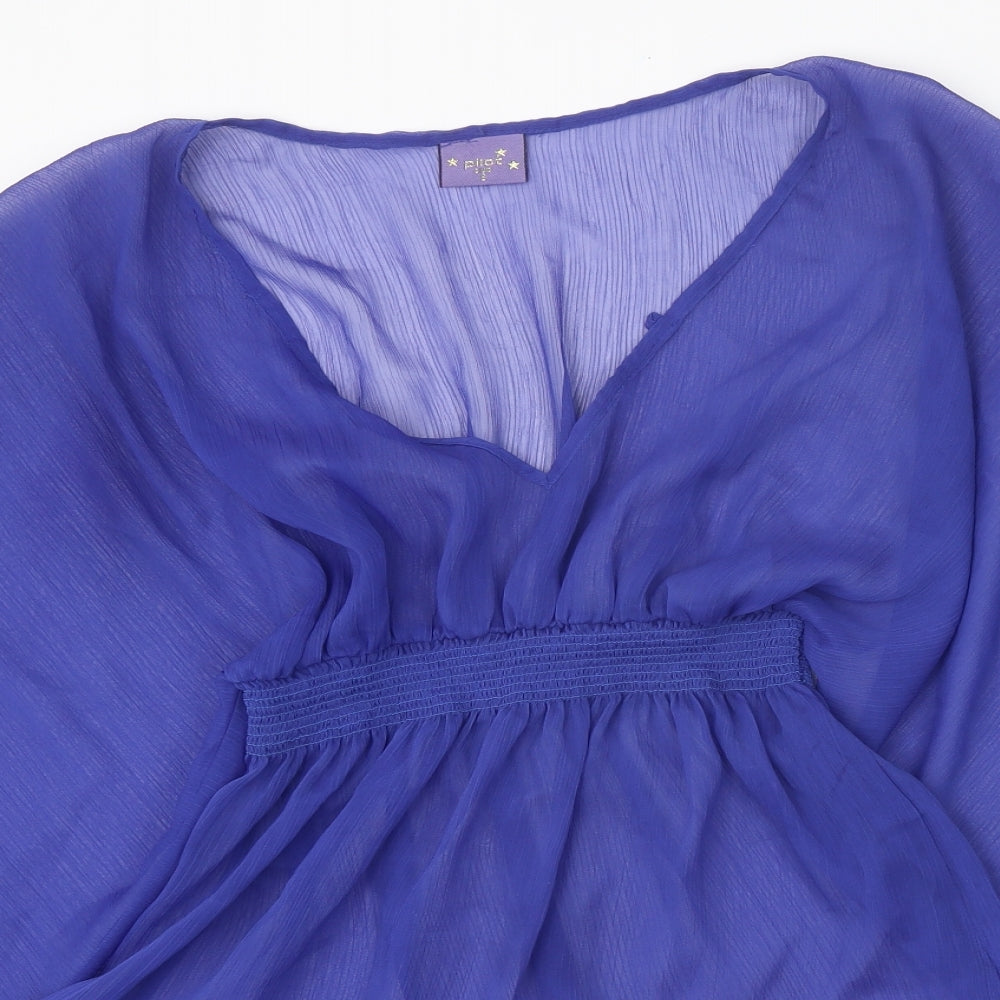 Womens UK Size 8 Pilot Blue Basic Blouse