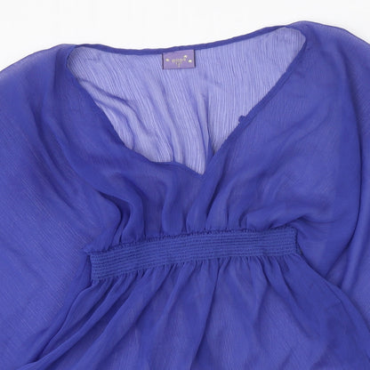 Womens UK Size 8 Pilot Blue Basic Blouse