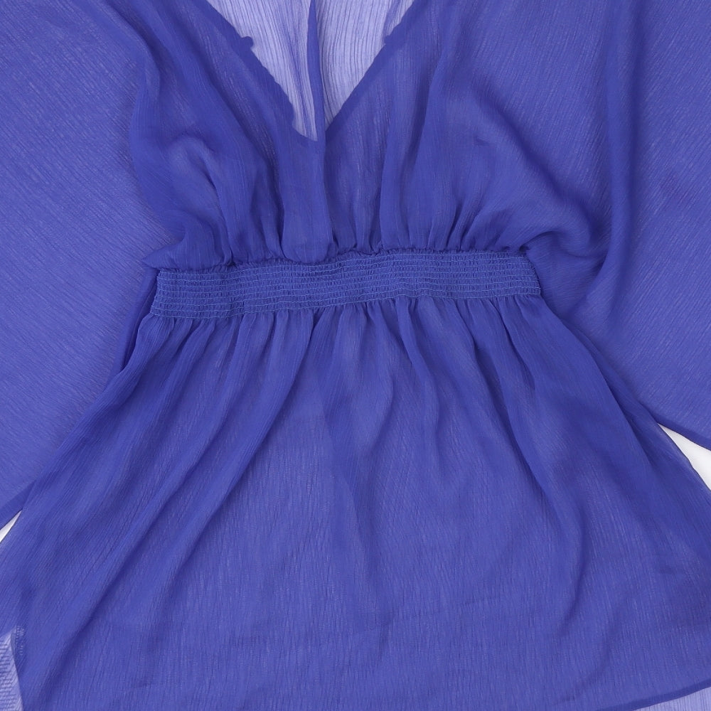 Womens UK Size 8 Pilot Blue Basic Blouse