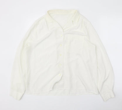 Womens UK Size 14 Preworn White Basic Button-Up