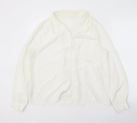 Womens UK Size 14 Preworn White Basic Button-Up