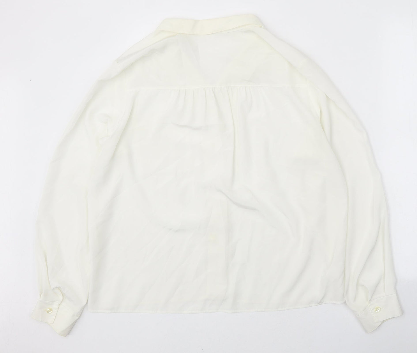 Womens UK Size 14 Preworn White Basic Button-Up