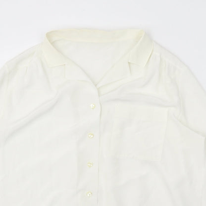 Womens UK Size 14 Preworn White Basic Button-Up