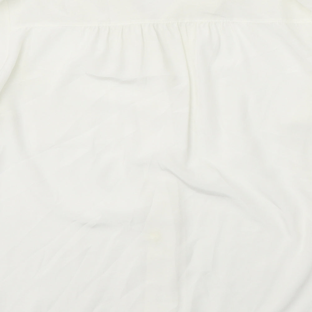 Womens UK Size 14 Preworn White Basic Button-Up