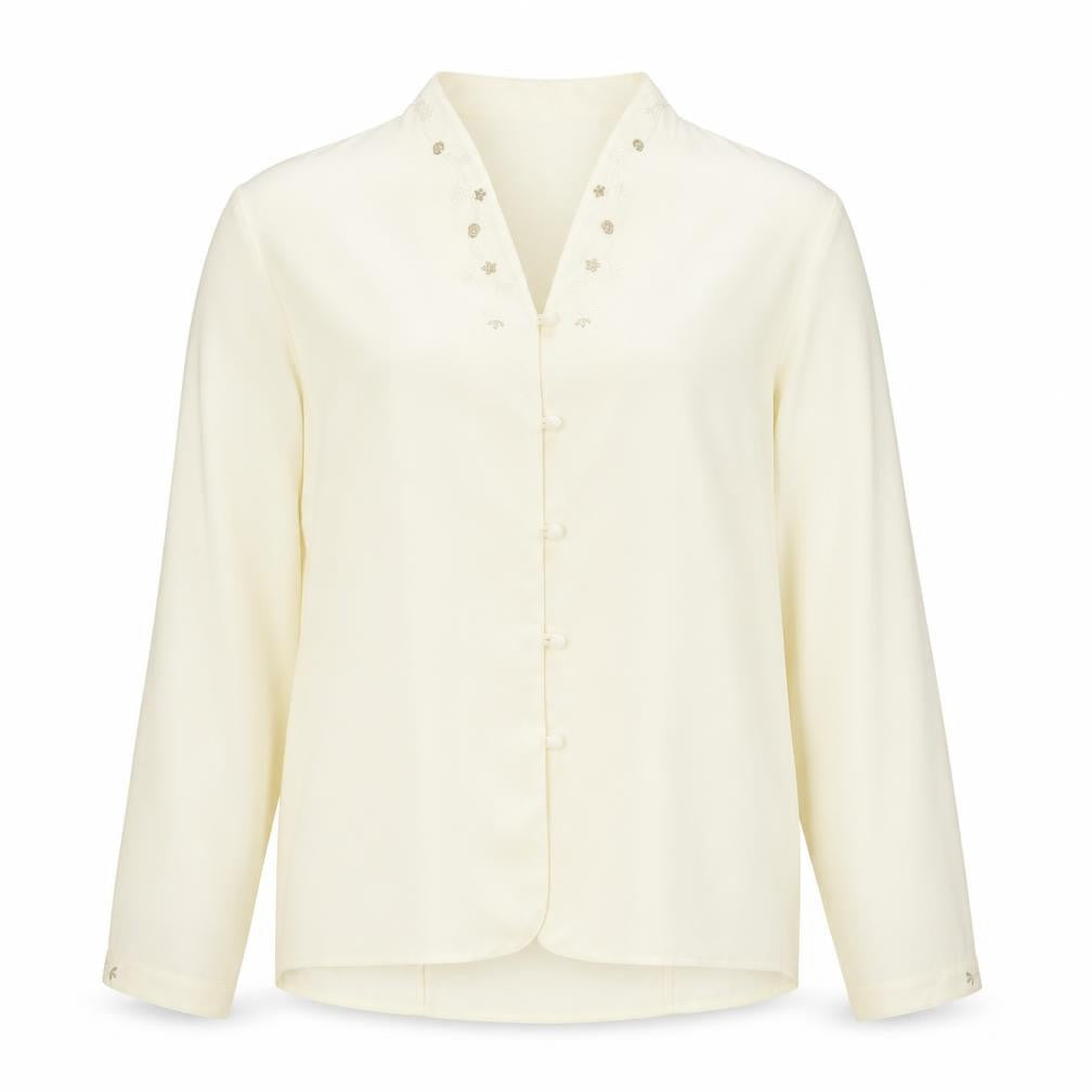 Womens UK Size L Jumper Yellow Basic Button-Up