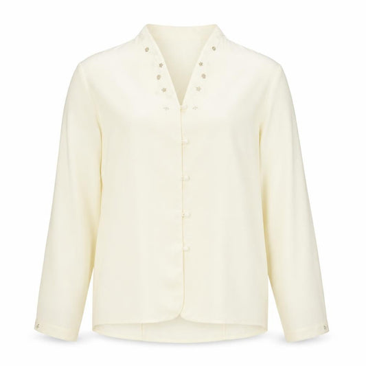 Womens UK Size L Jumper Yellow Basic Button-Up