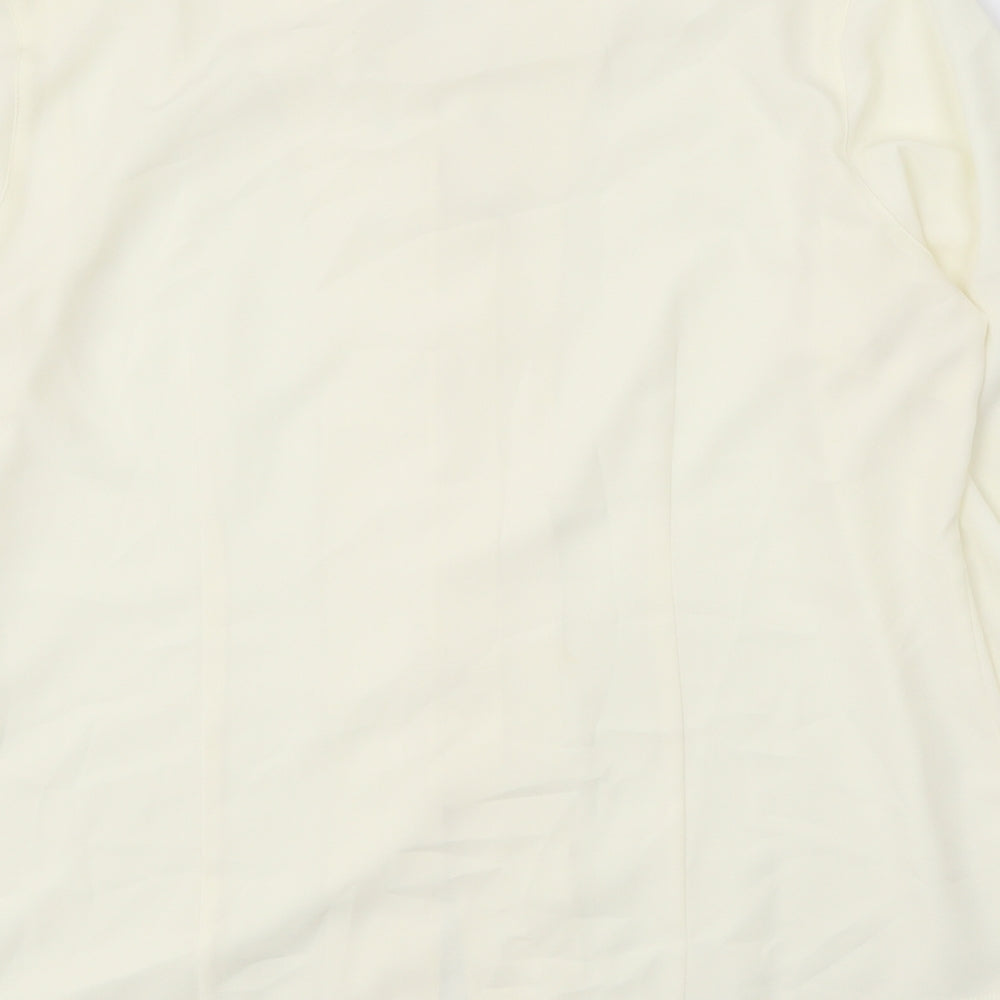 Womens UK Size L Jumper Yellow Basic Button-Up