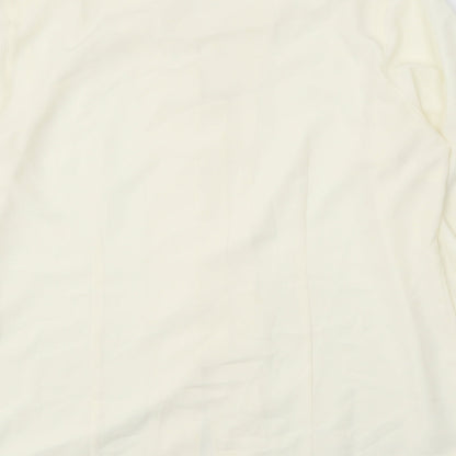 Womens UK Size L Jumper Yellow Basic Button-Up