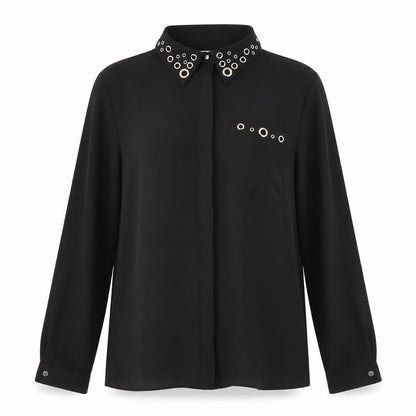 Womens UK Size 8 TU Black Basic Button-Up