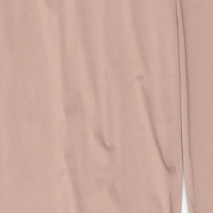 Missguided Womens Beige Polyester Bodycon Size 12 V-Neck Pullover