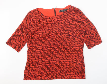 Womens UK Size 12 Principles Red Basic T-Shirt