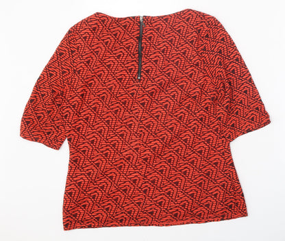Womens UK Size 12 Principles Red Basic T-Shirt