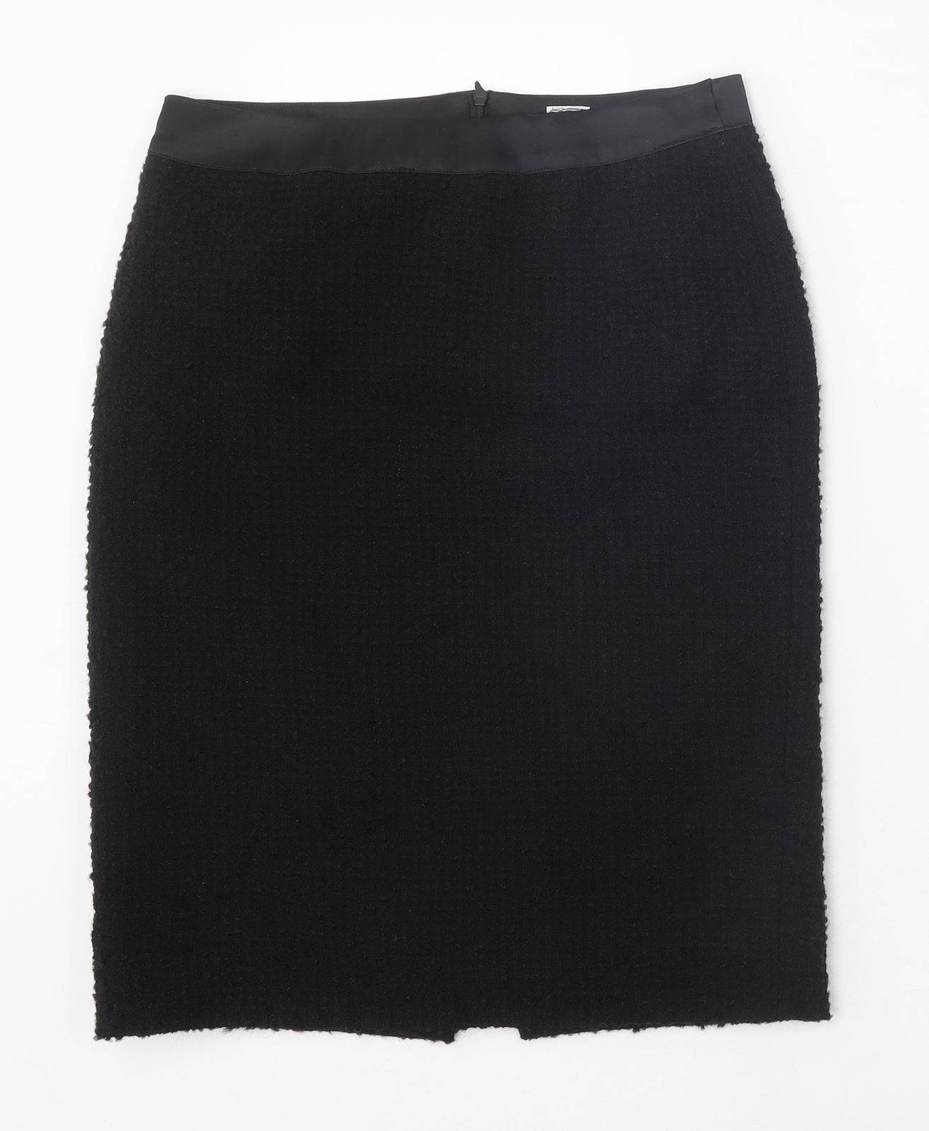 A Woman Womens Black Polyester Straight & Pencil Skirt Size 12 Zip