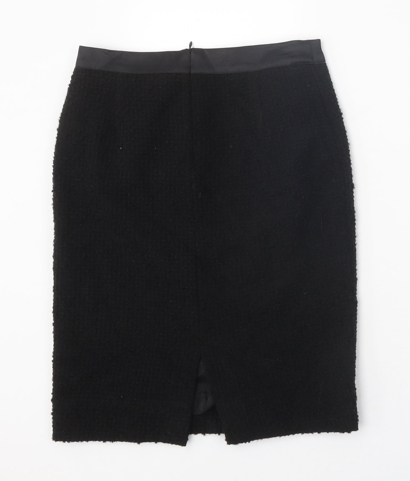 A Woman Womens Black Polyester Straight & Pencil Skirt Size 12 Zip