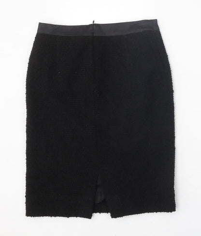 A Woman Womens Black Polyester Straight & Pencil Skirt Size 12 Zip