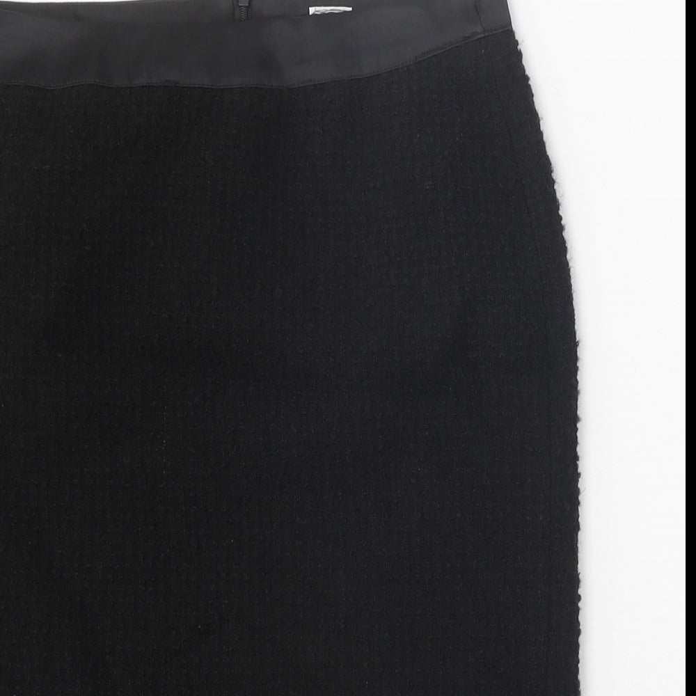 A Woman Womens Black Polyester Straight & Pencil Skirt Size 12 Zip