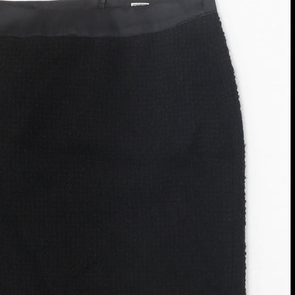 A Woman Womens Black Polyester Straight & Pencil Skirt Size 12 Zip