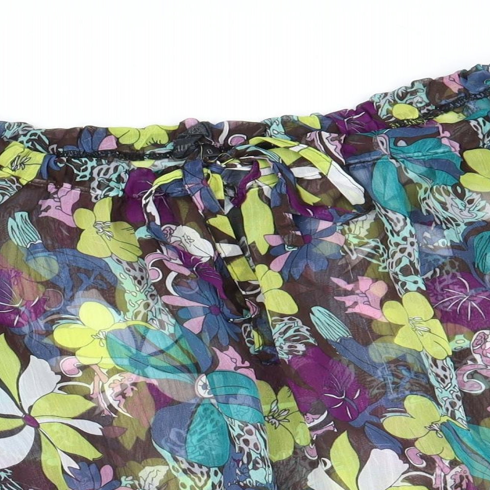 Zuppe Womens Multicoloured Geometric Polyester Basic Blouse Size 8 Off the Shoulder