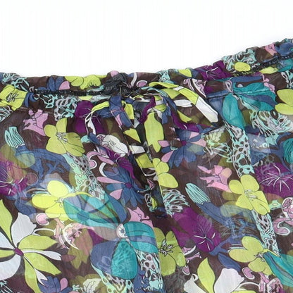 Zuppe Womens Multicoloured Geometric Polyester Basic Blouse Size 8 Off the Shoulder