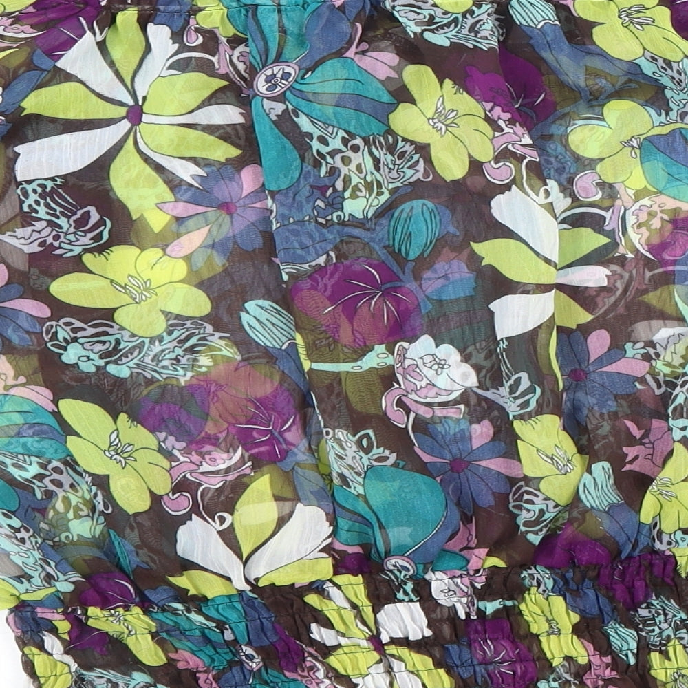 Zuppe Womens Multicoloured Geometric Polyester Basic Blouse Size 8 Off the Shoulder