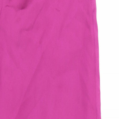 Zara Womens Purple Polyester Slip Dress Size S Square Neck Zip