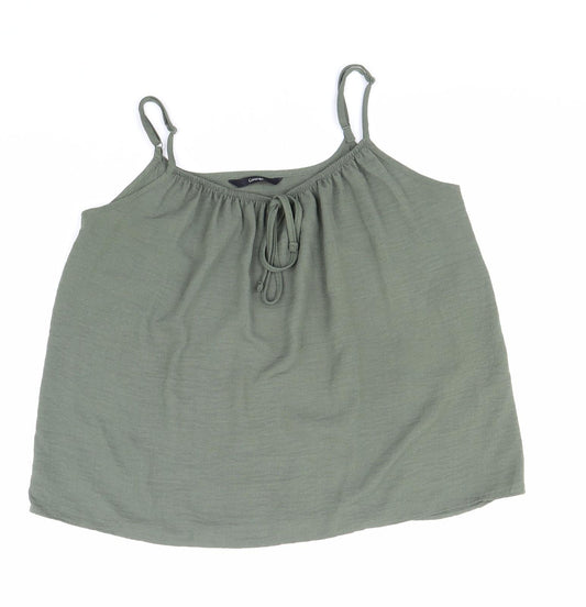 George Womens Green Polyester Camisole Tank Size 8 V-Neck - Tie Front