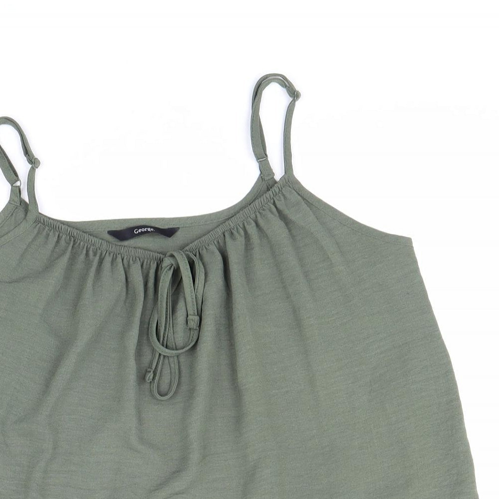 George Womens Green Polyester Camisole Tank Size 8 V-Neck - Tie Front