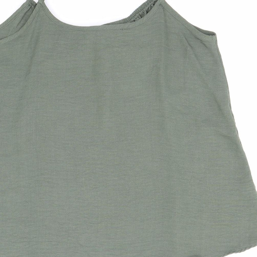 George Womens Green Polyester Camisole Tank Size 8 V-Neck - Tie Front