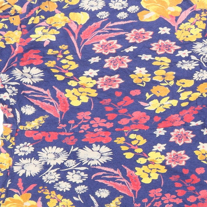 Monsoon Womens Multicoloured Floral Polyester Basic T-Shirt Size 8 Scoop Neck