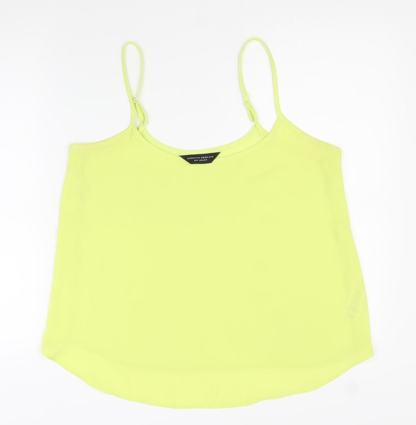 Womens UK Size 12 Dorothy Perkins Yellow Basic Tank